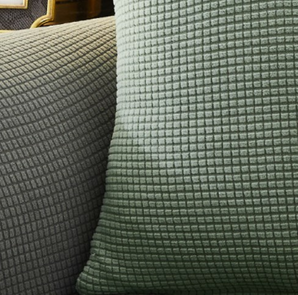 Federe decorative per cuscini 45x45 cm, velluto a coste super morbido, stile bohémien per divano e soggiorno (verde) - 3