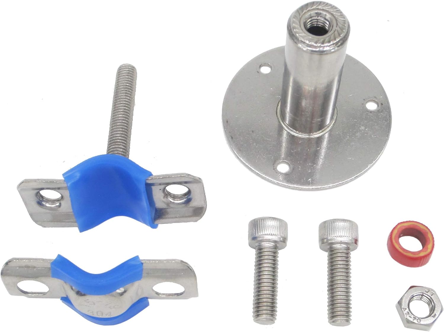 Lot de 2 colliers de serrage réglables en hauteur - Montage mural/plafond - Pour tubes de 32 mm à 34 mm - Support de tuyau robuste - 3