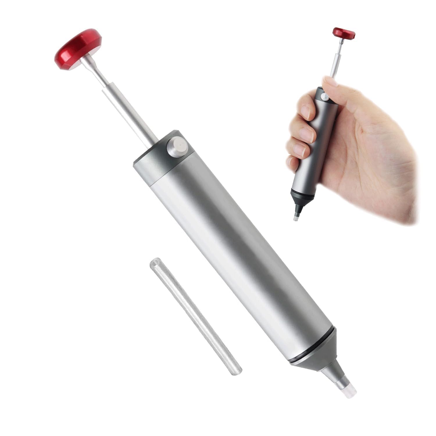 Odsysacz do cyny, elektryczny pistolet lutowniczy, pompa rozlutownicza, elektryczna pompa rozlutownicza, z 1 silikonową dyszą (150 mm)