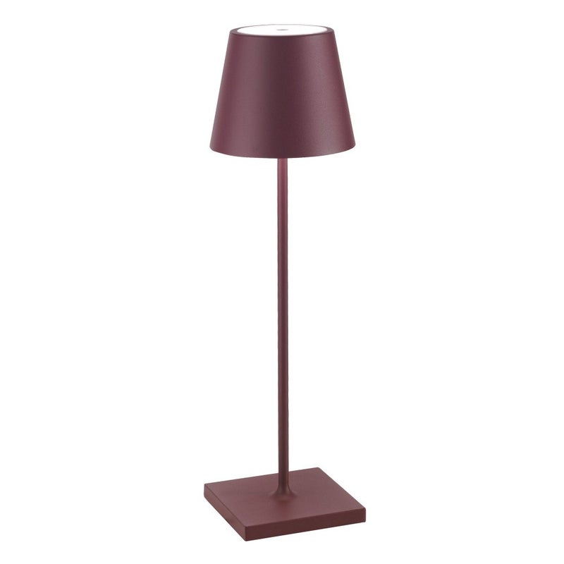 Фото - Люстра / світильник Zafferano Poldina Pro Bordeaux lampa stołowa LED, akumulatorowa, ściemnialna, IP65, czas pracy 12h