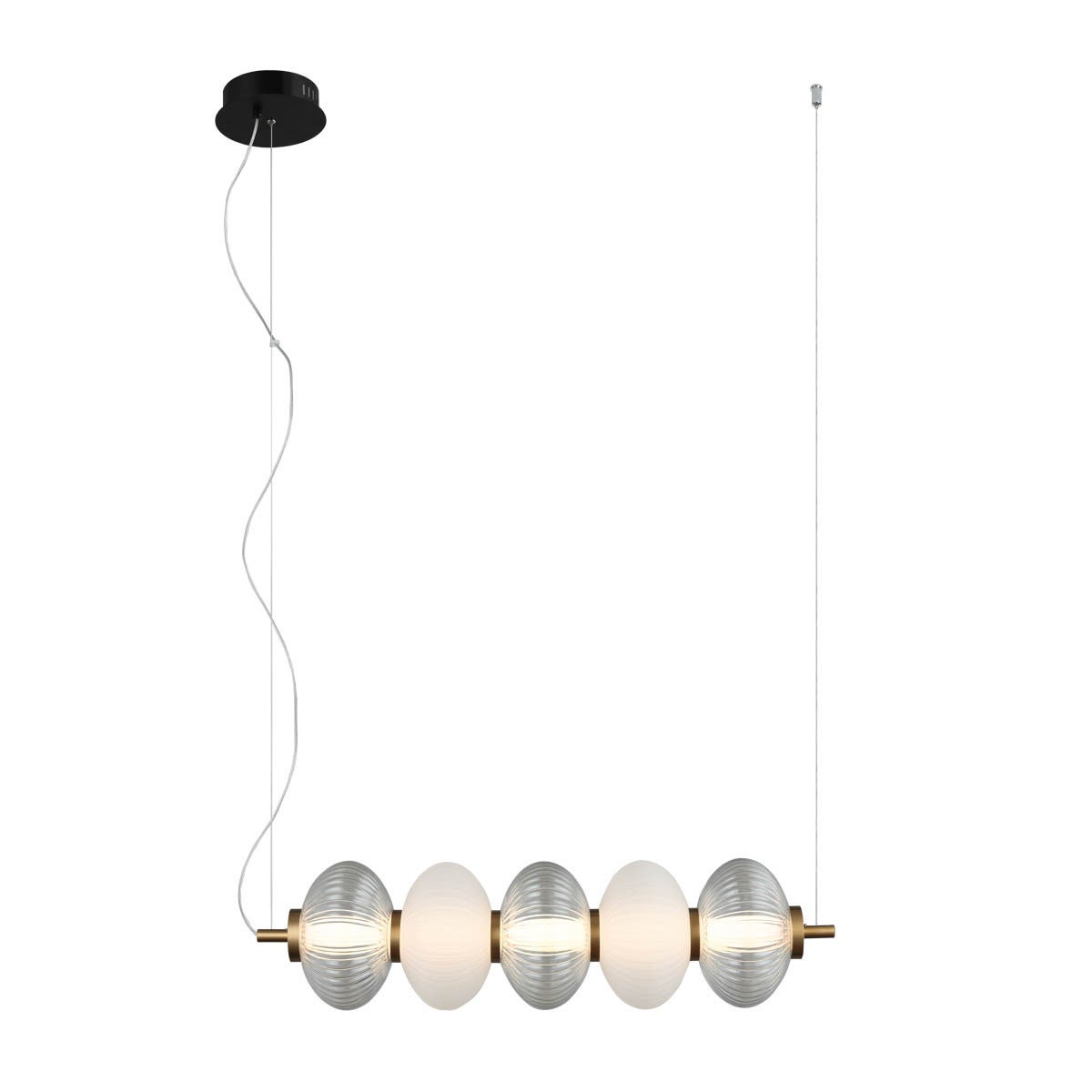 Lampa wisząca TESTA LED 19W Ciepła biel 1200lm czarno-biała-przezroczysta-złota wym: 112 x 61 x 16 cm Italux