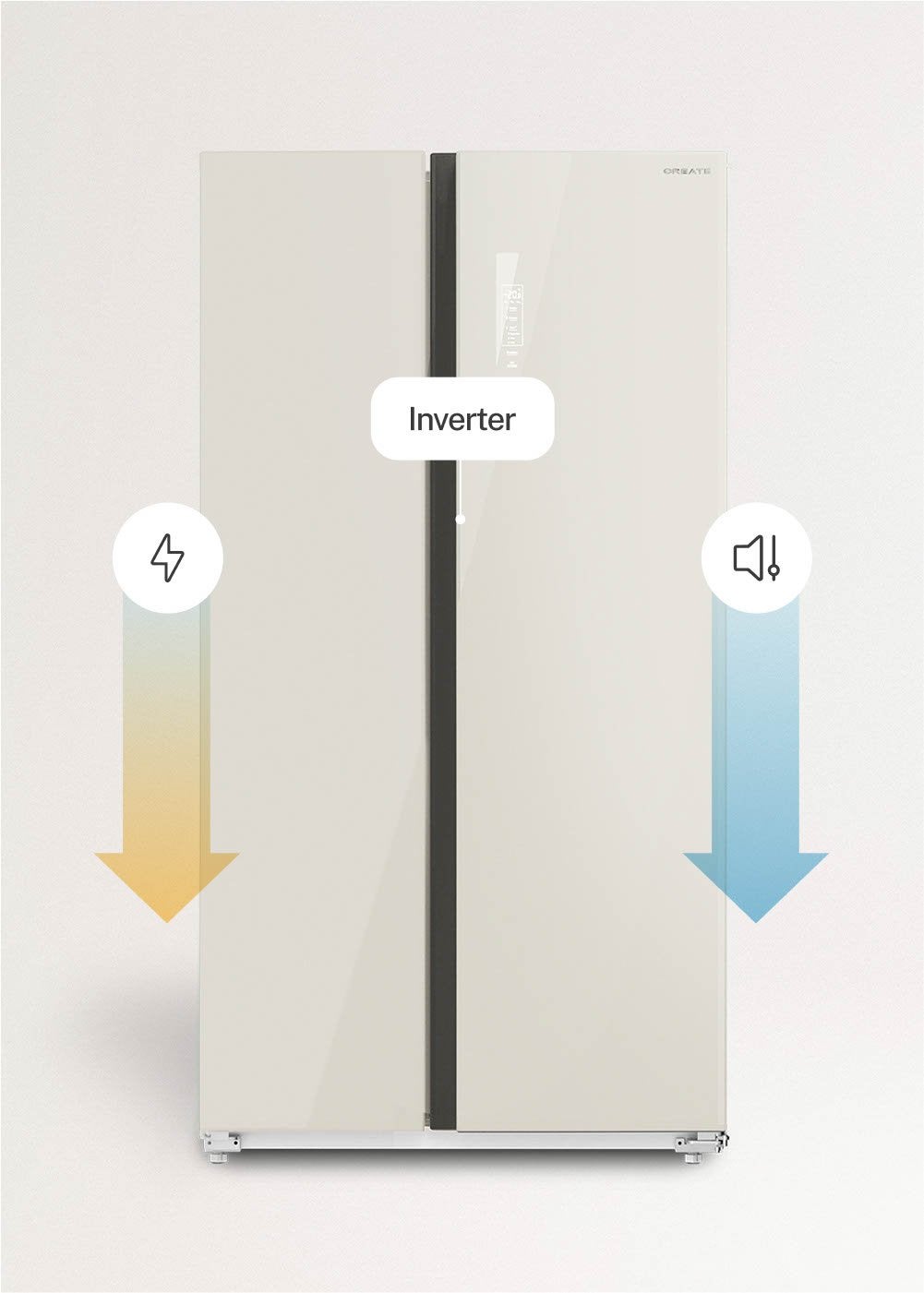 CREATE - FRIDGE STUDIO SIDE BY SIDE 550 - Réfrigérateur Side by Side 550 L No Frost- Blanc cassé - 6