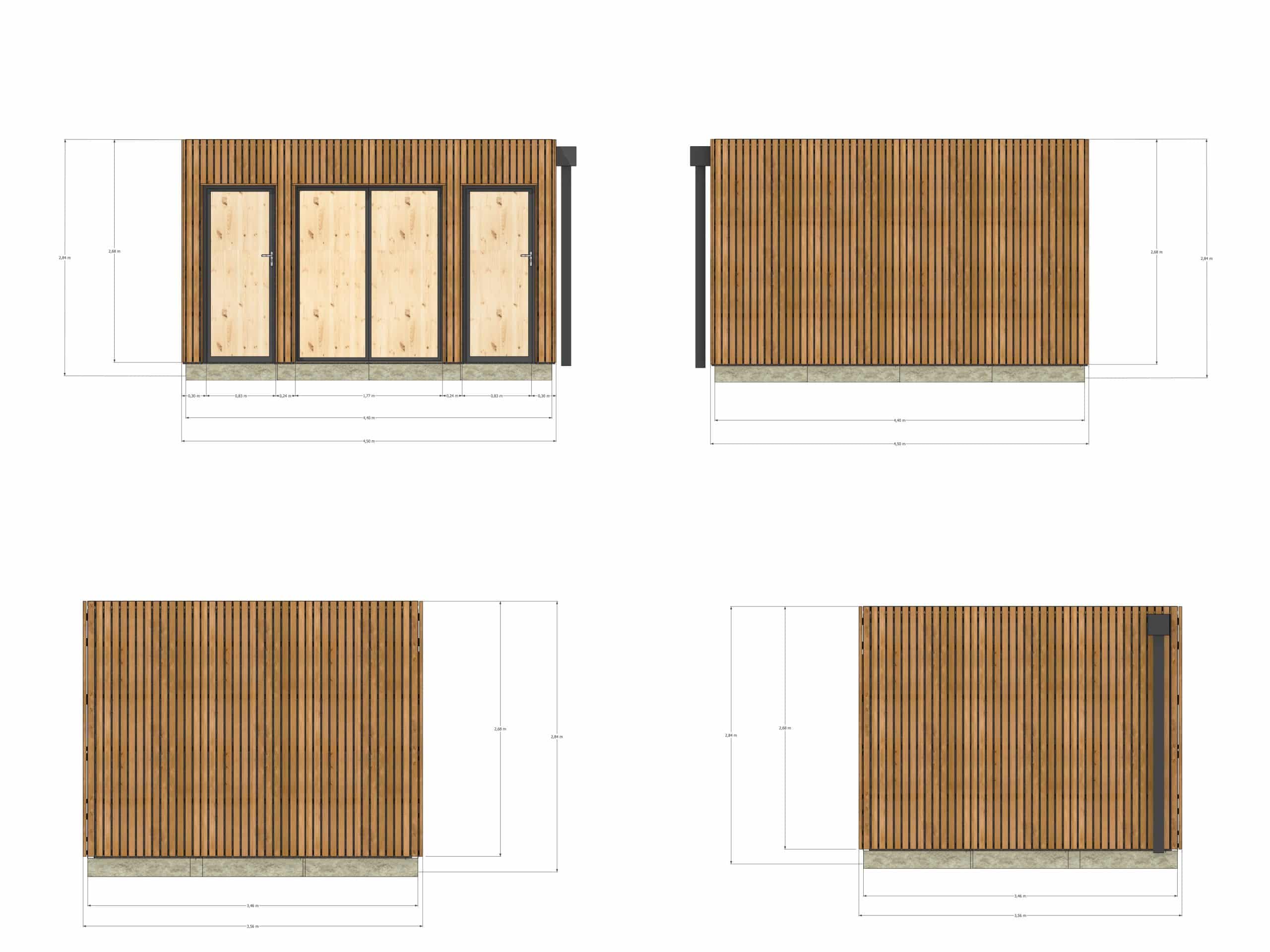Studio de jardin indépendant à louer en bois 4,4 x 3,5 x 2,7 m / menuiseries alu k-line - 4