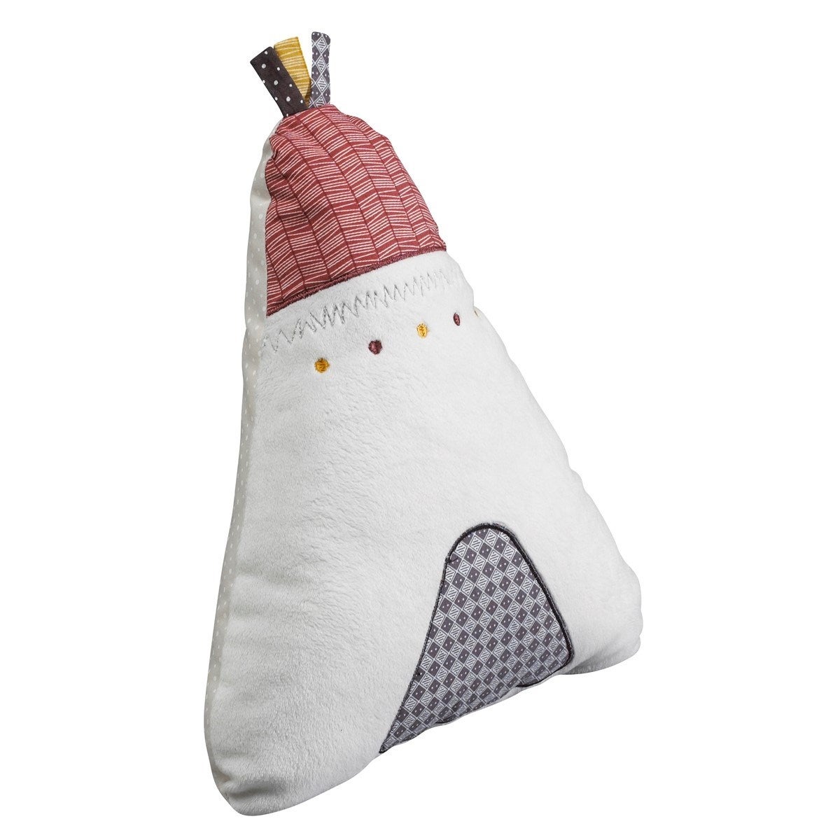 Coussin déco Tipi 27x22cm en polyester blanc - 4