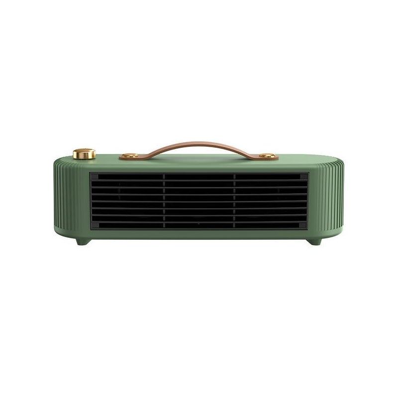 Grzejnik elektryczny energooszczędny – 2 tryby cichej pracy, ceramiczny termowentylator – regulowany termostat – 800 W – zielony (27,5*9*8,5 cm)