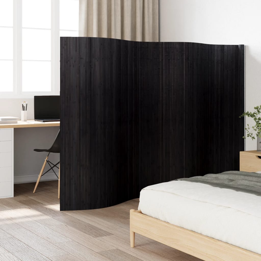 Paravento Shoji Giapponese In Bambù 180cm – Divisorio Leggero Con Carta Traslucida (Nero)