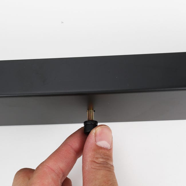 Rosone Da Soffitto Nero Con 4 Prese - Diametro 200mm, In Metallo, Per Lampade E Cablaggi - Foto 5