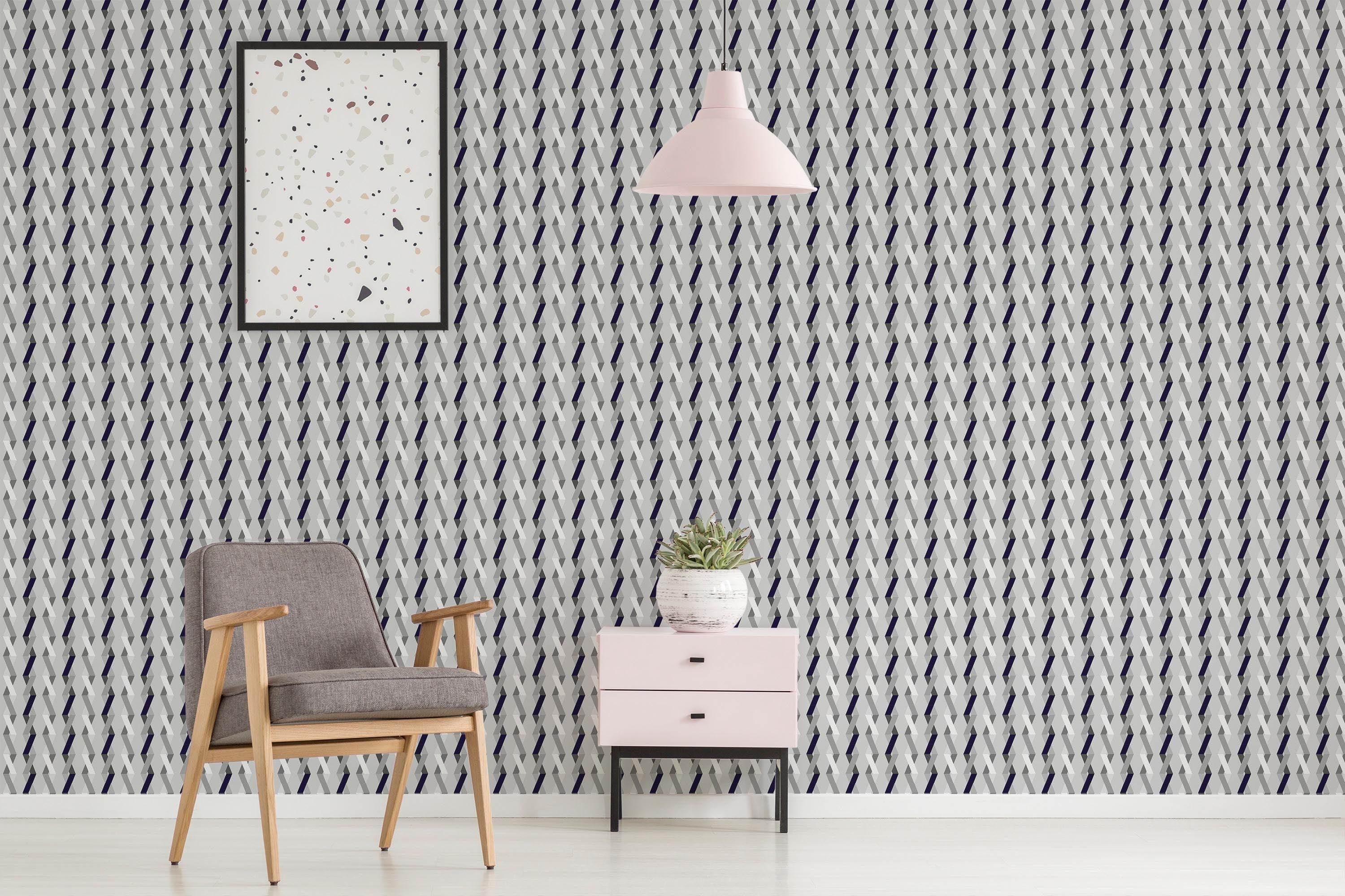 Gray Chevron Wallpaper | Leroy Merlin