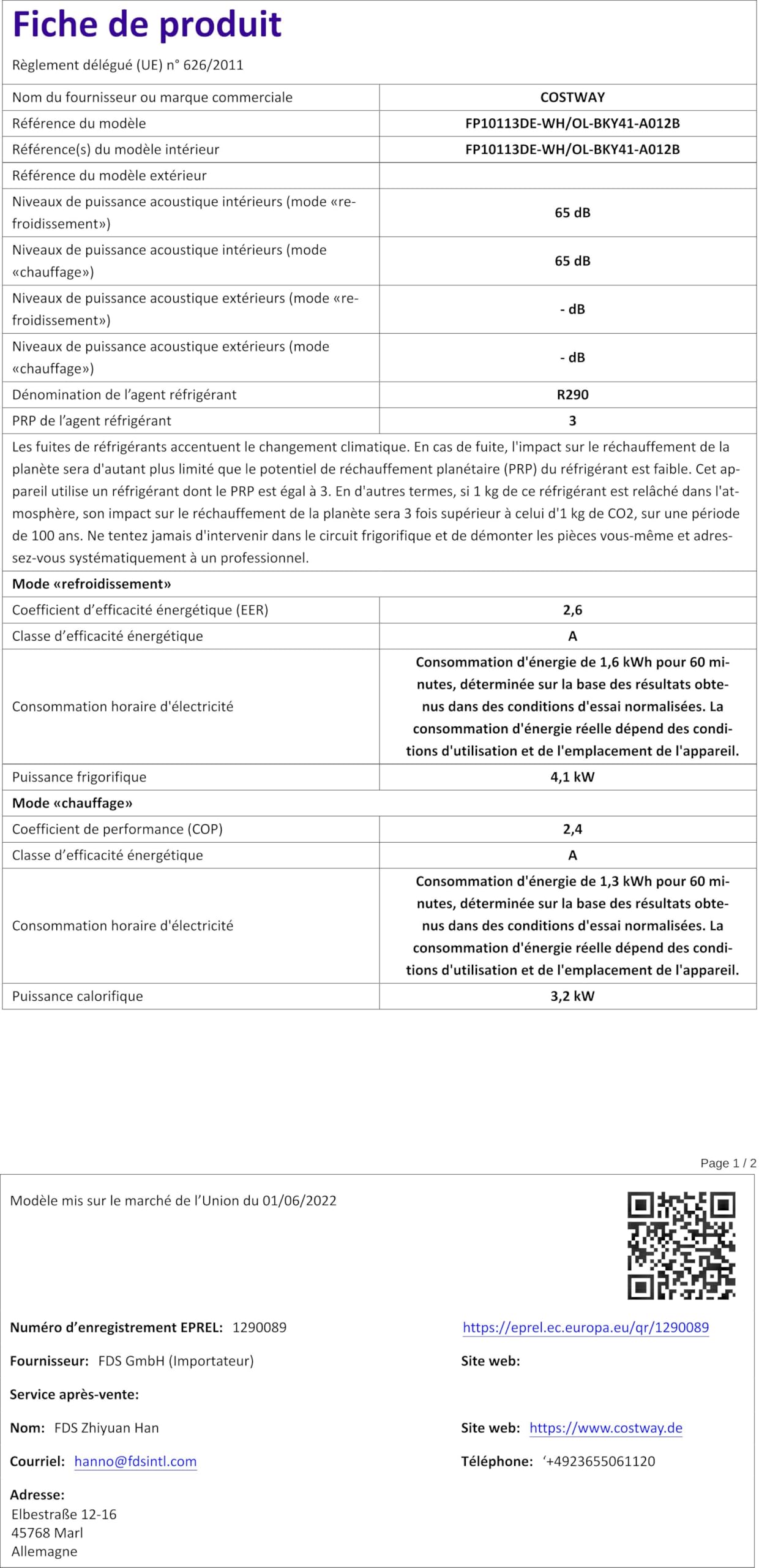 Climatiseur Mobile 5 EN 1 Silencieux 14000BTU, Refroidisseur d'Air, Climatiseur Portable, Chauffage, Ventilateur [Classe énergétique A] - 10