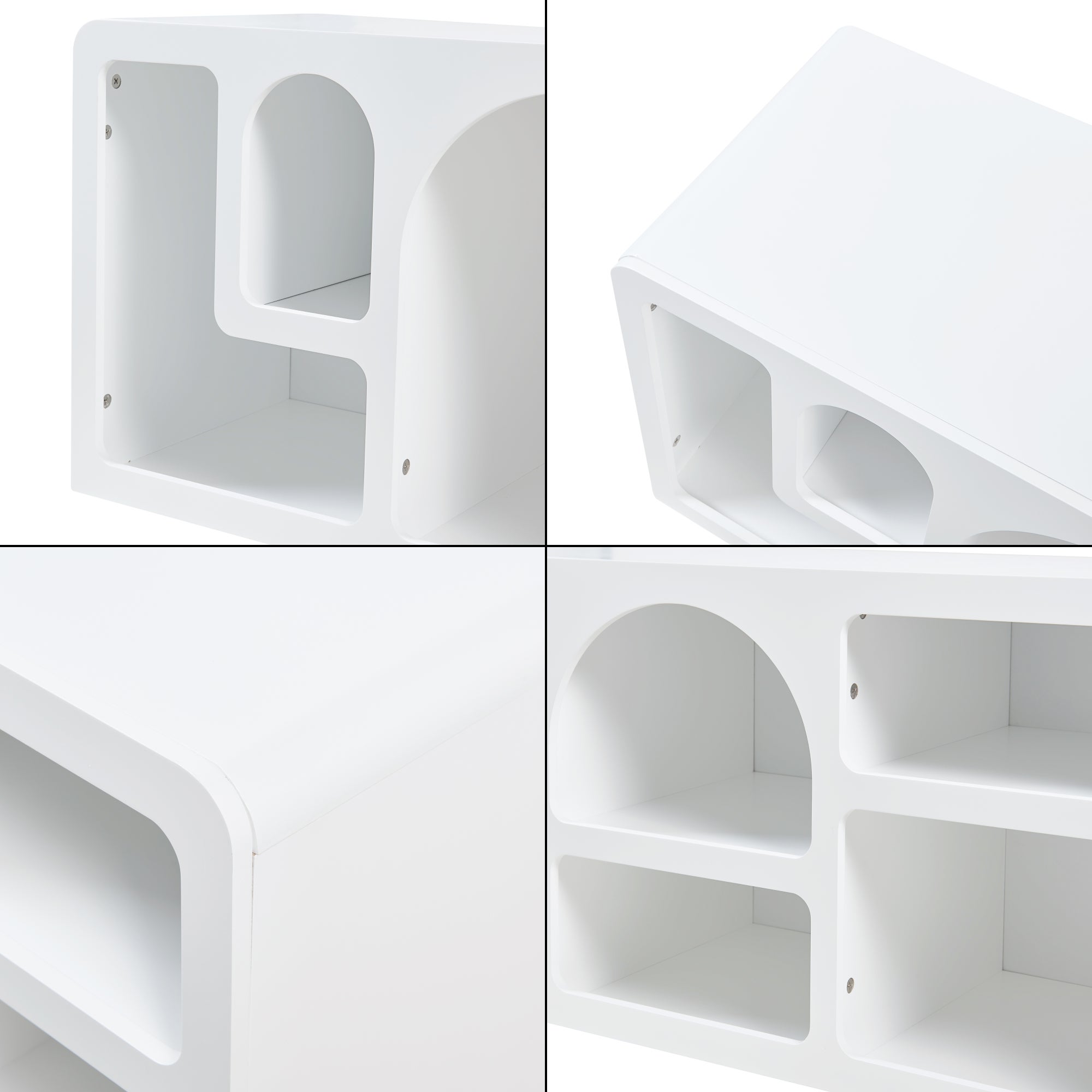 Meuble TV Vågå 140 x 40 x 48 cm blanc [en.casa] - 6