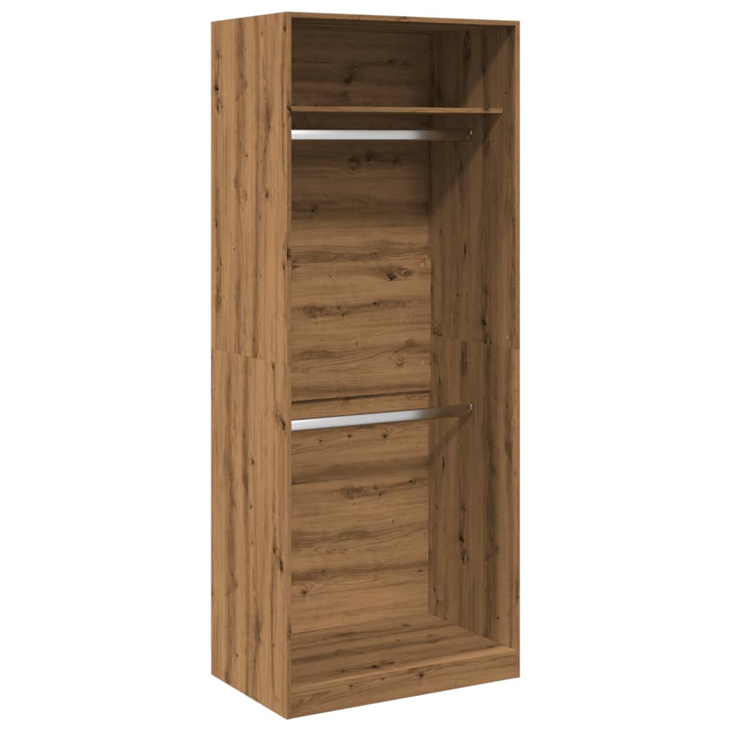 Garde-robe Chêne Sonoma 80x50x200 Cm – 5 Compartiments, Rangement Pratique, Design épuré, Facile à Monter - 9