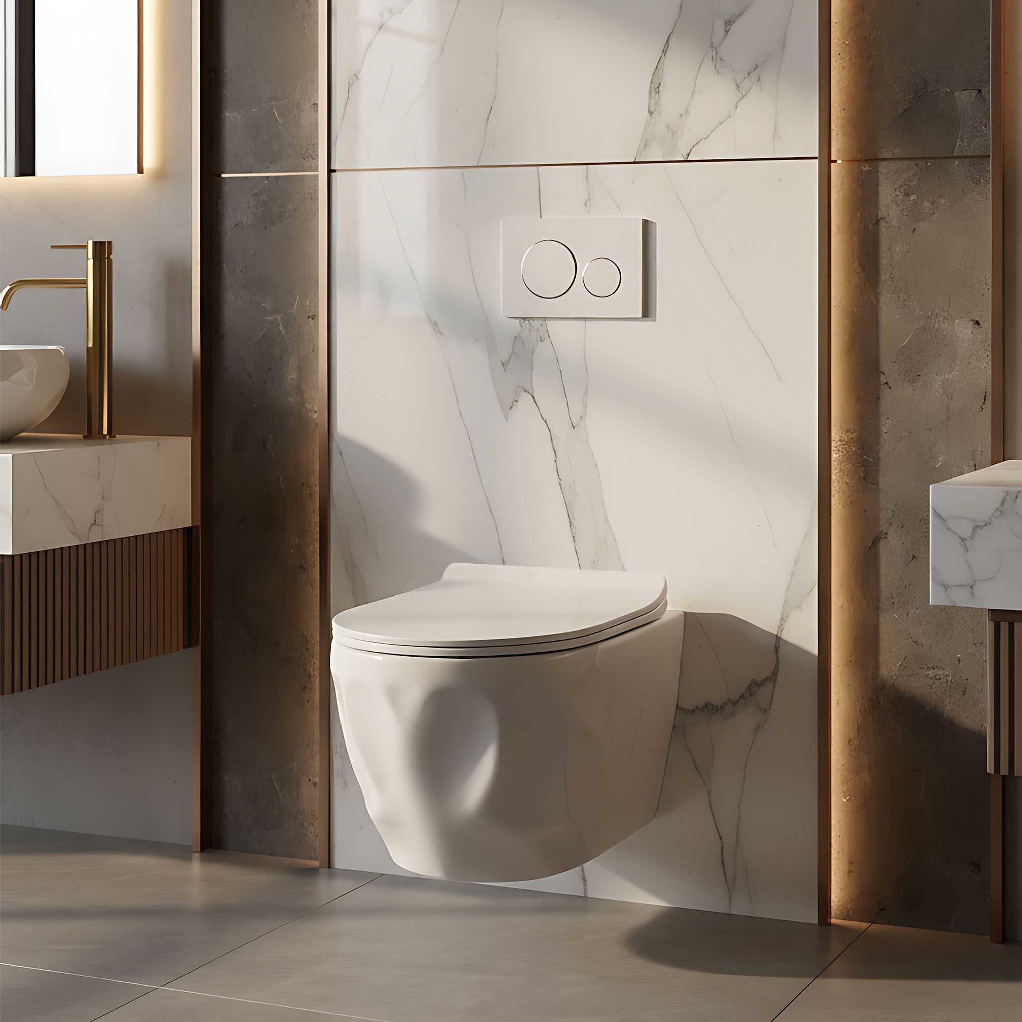 CUVETTE WC SUSPENDUE REA GUSTAVO RIMLESS WHITE - 5