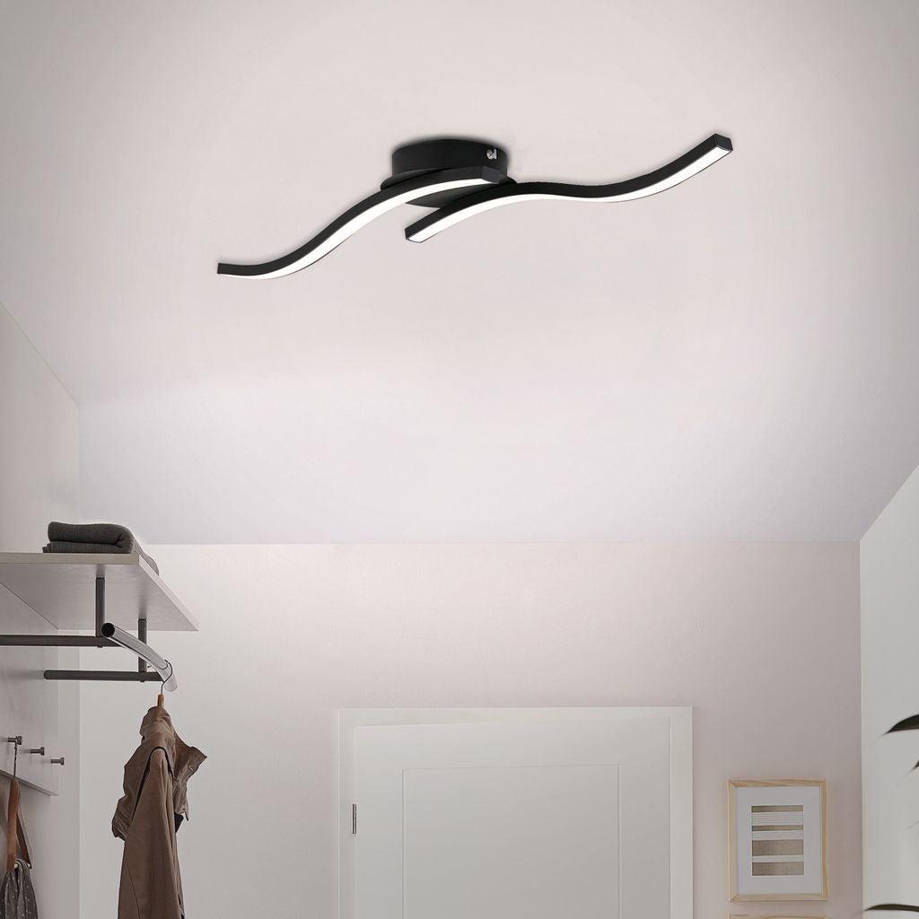 Plafonnier LED BRILONER LEUCHTEN GO, 6 W, 480 lm, IP20, noir, métal-plastique, 55,5 x 12 x 7 cm - 3