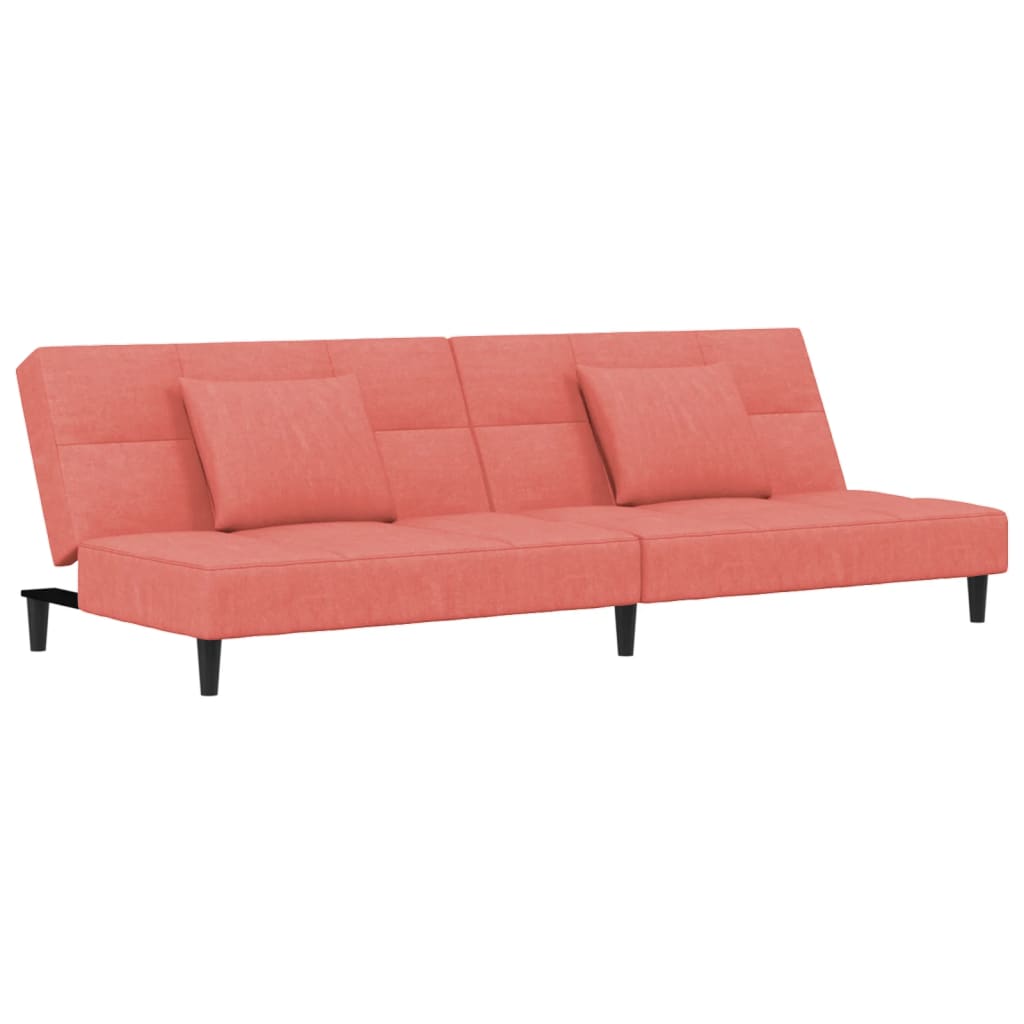 Sofá cama de 2 plazas moderno | cama para adulto con dos almohadas terciopelo rosa cfw51676