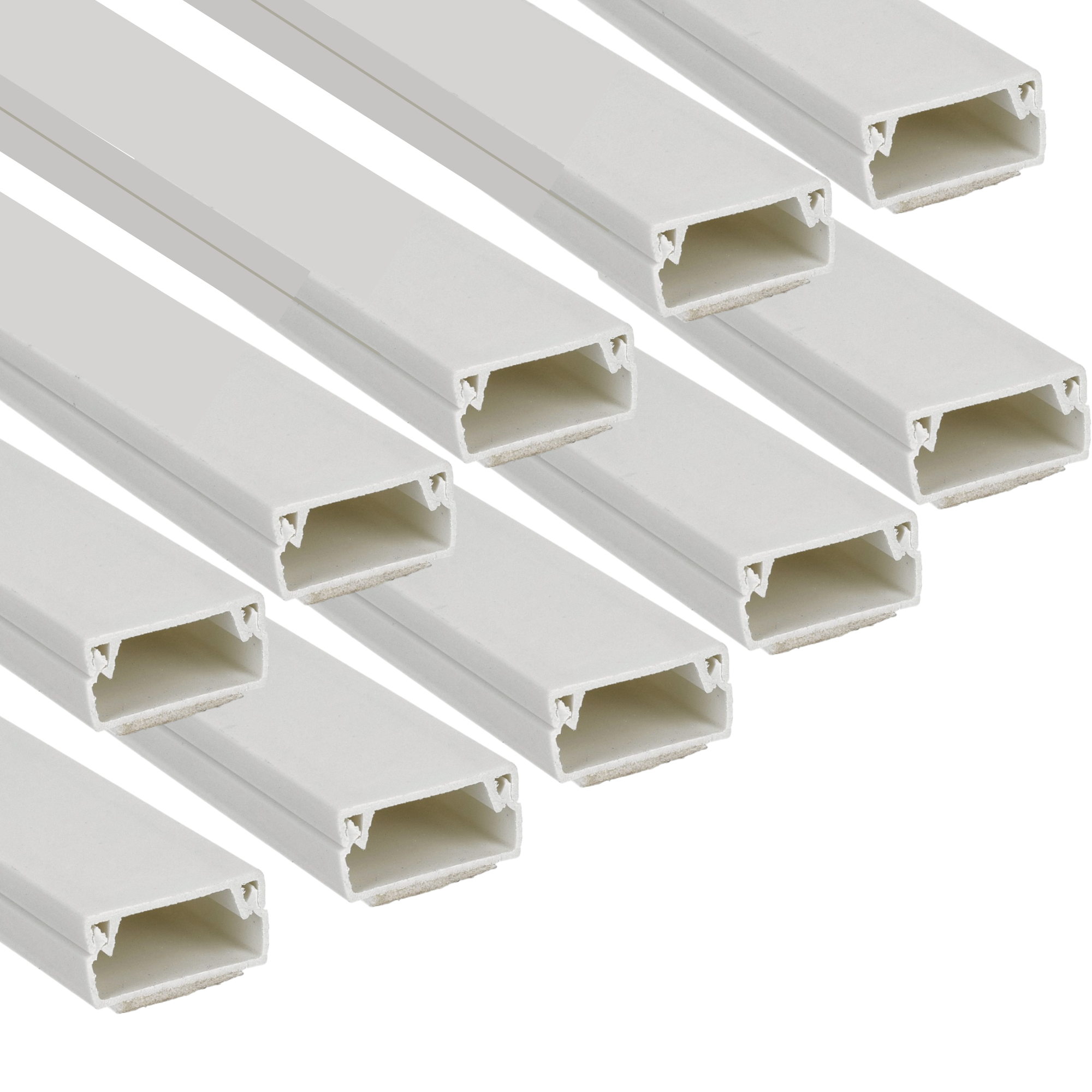 Opakowanie x10 Kanał kablowy PVC Biała powierzchnia 1m 10x20mm z klejem