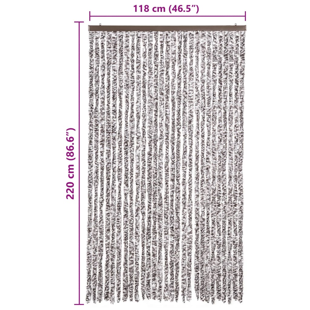 Moustiquaire | Rideau anti-moustique marron et beige 118x220 cm chenille CFW72570 - 7