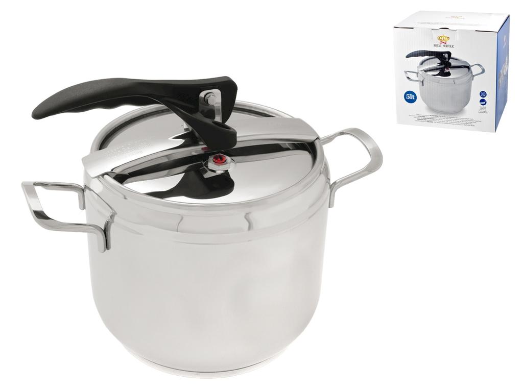 Pentola A Pressione Royal Norfolk 5L - Acciaio Inox Per Induction | Con 3 Valvole E Blocco Sicurezza - Foto 3