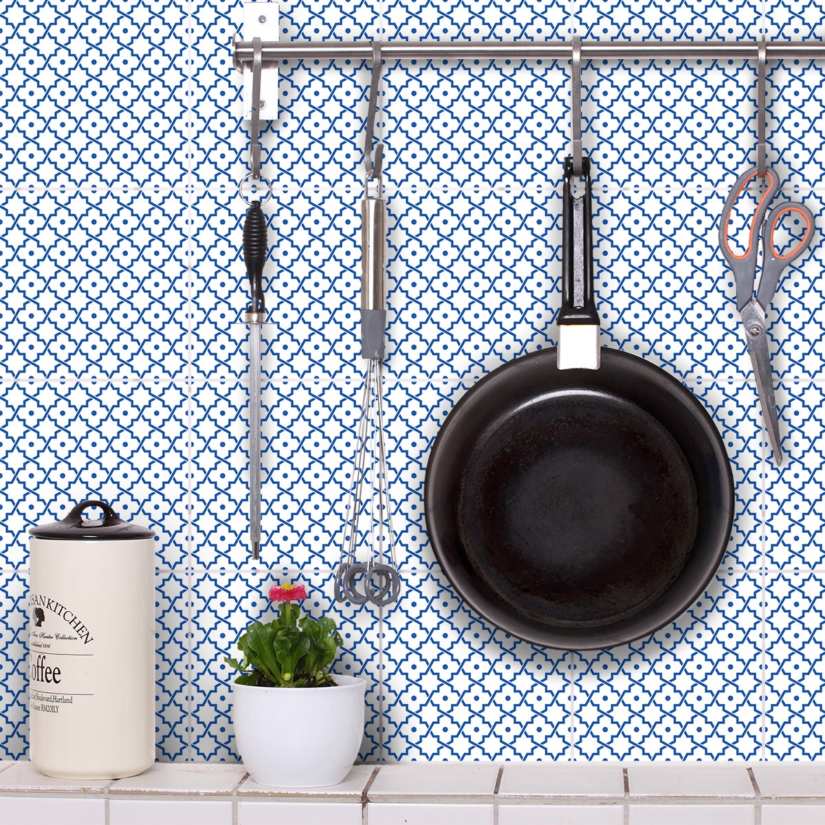 9 adesivi piastrelle di cemento orientale Tataouine - Sticker adesivo - adesivi murali - 9stickers20x20cm - 3