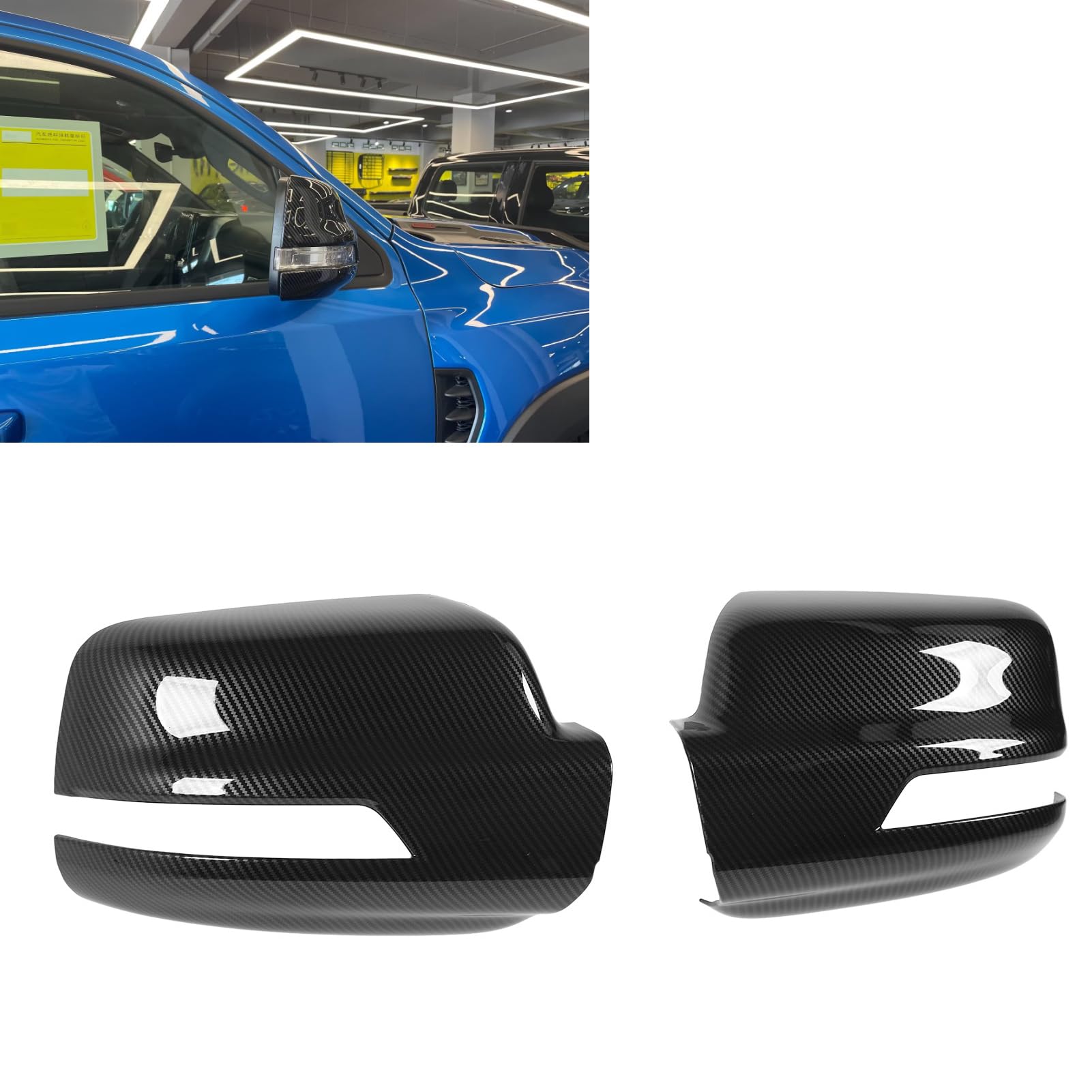 pezzi Tappi per specchietto retrovisore laterale ABS Tappo di copertura per specchietto retrovisore in fibra di carbonio per 1500 2023 - 2
