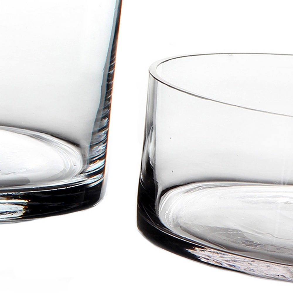 Vase cylindrique en verre transparent - 3