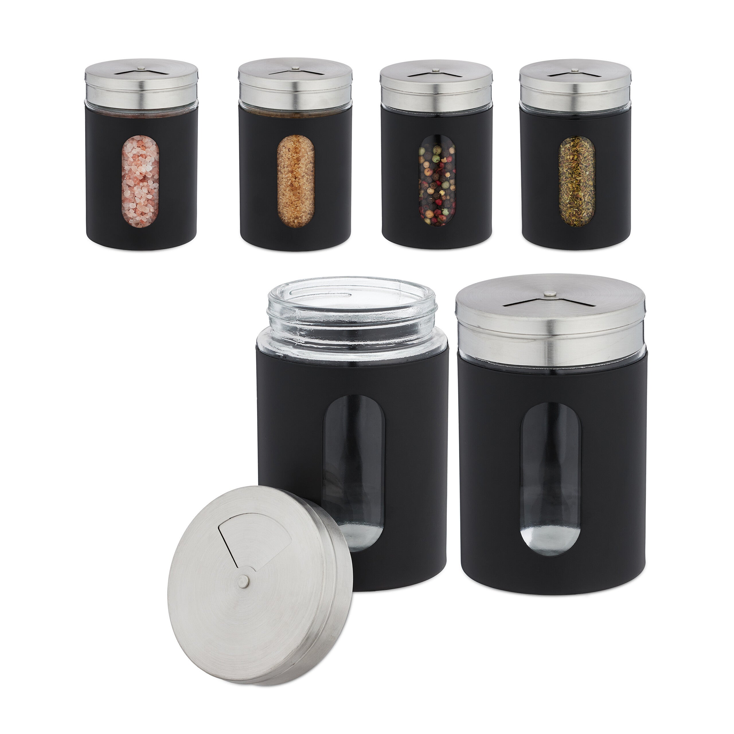 Set 12 Barattoli Spezie 90 Ml - Vetro, Acciaio, Coperchio Forato - Foto 4