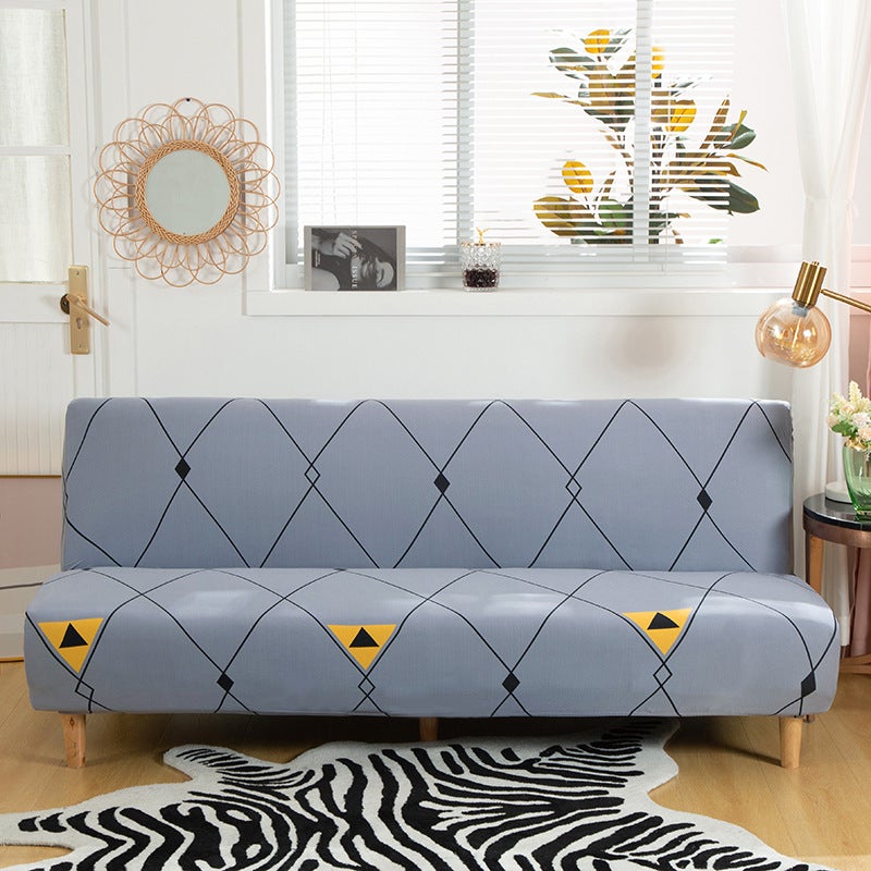Funda Elástica Para Sofá Cama Sin Brazos | Cubre Sillón Plegable, Chaise Longue O Puf | Protectora Lavable A Máquina | Color Azul