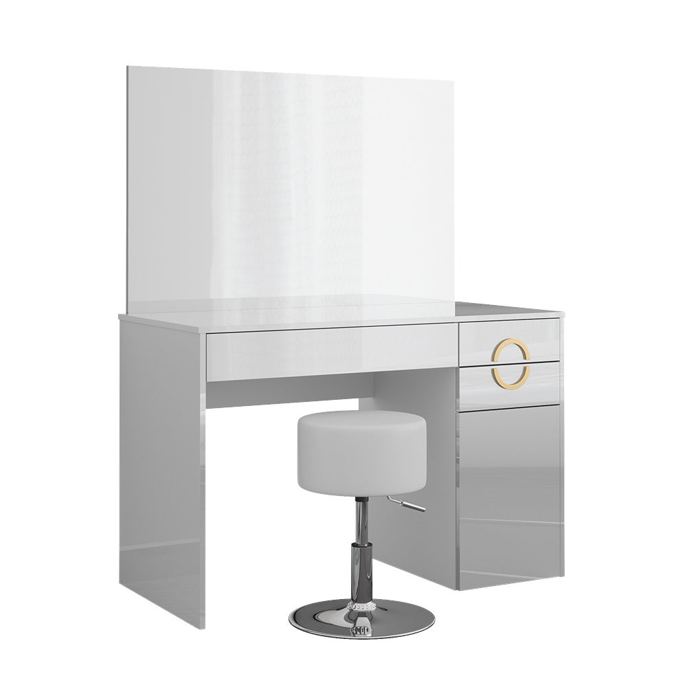 Vicco Stół toaletowy Adela, Biały, 115 cm z taboretem
