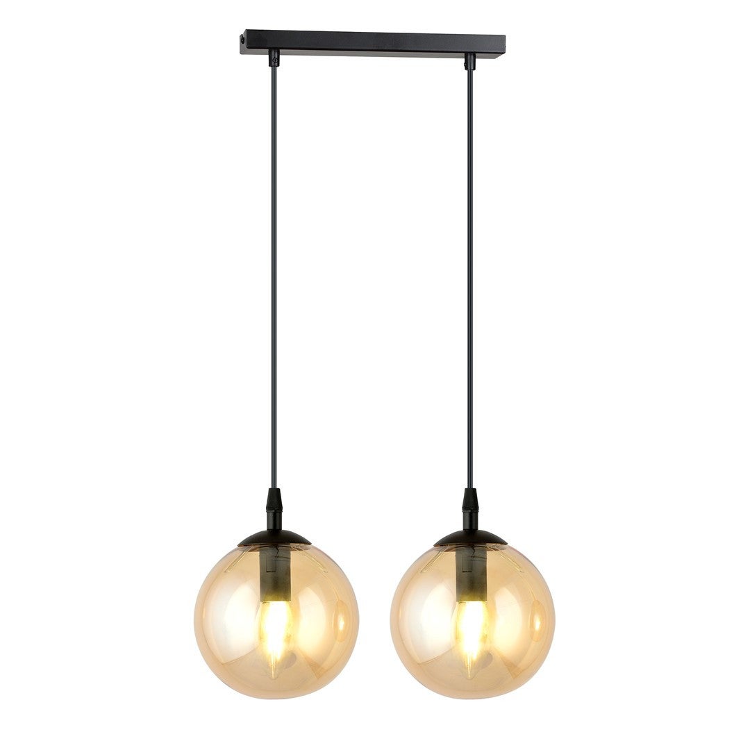 Lampa wisząca Cosmo czarno-miodowy 2xE14x40W wym: 100 x 40 cm szkło Emibig