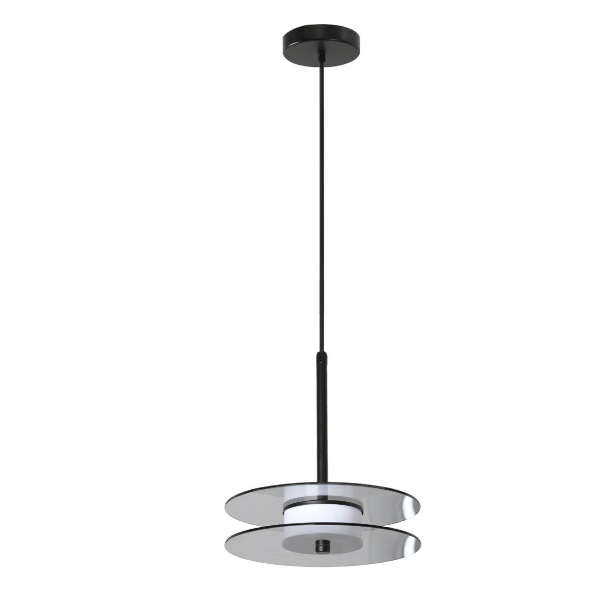 Lampa sufitowa poziome krążki LED CASY 6W zmienna biel 895lm szkło czarna dymiona wym:120x20x4,5cm IP20 Light Prestige