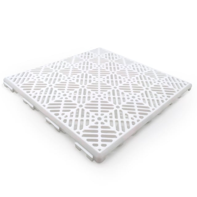 Lot de 36 dalles (environ +3 m² - Blanc) - Piscines, terrasses, parquets flottants, gazon artificiel, chenils, locaux de stockage...