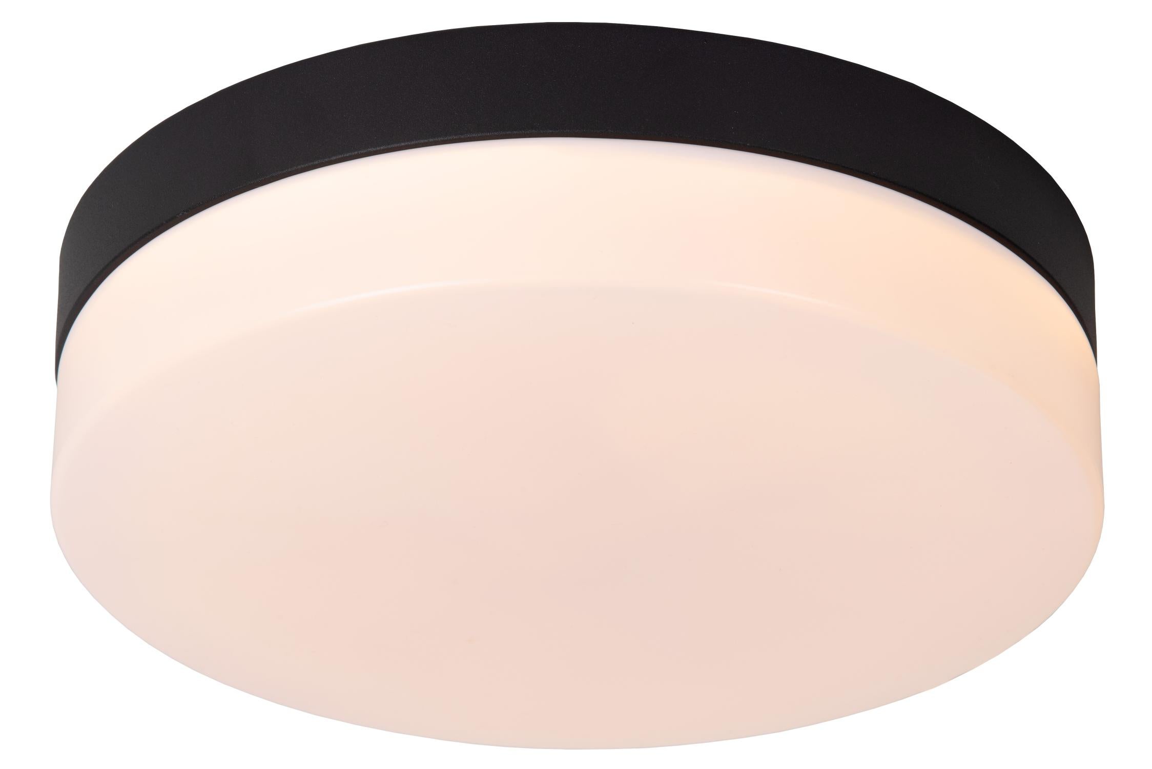 Plafon okrągły BISKIT LED 12W Ciepła biel 700lm czarno-biały wym:6,5x23x23cm IP44 Lucide
