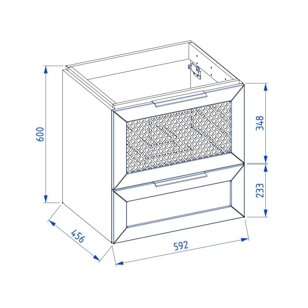 Szafka pod umywalkę CHIC 60 cm biała półmat/złota