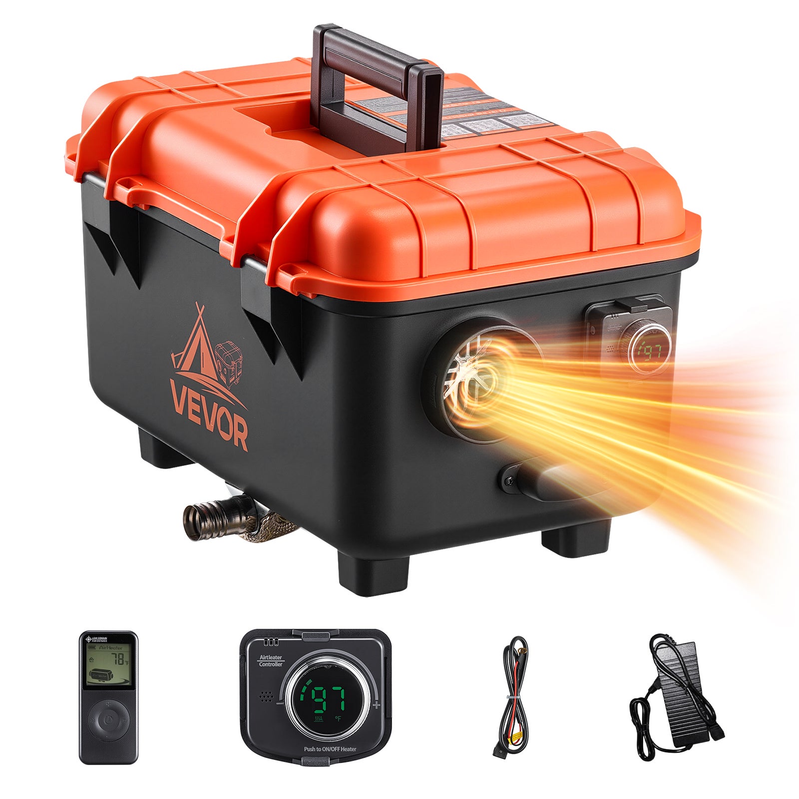 Calentador diésel vevor 8 kw cc 12 v/24 v, todo uno, con control remoto y pantalla lcd, depósito 4 l, apto para camiones, autocaravanas y furgonetas