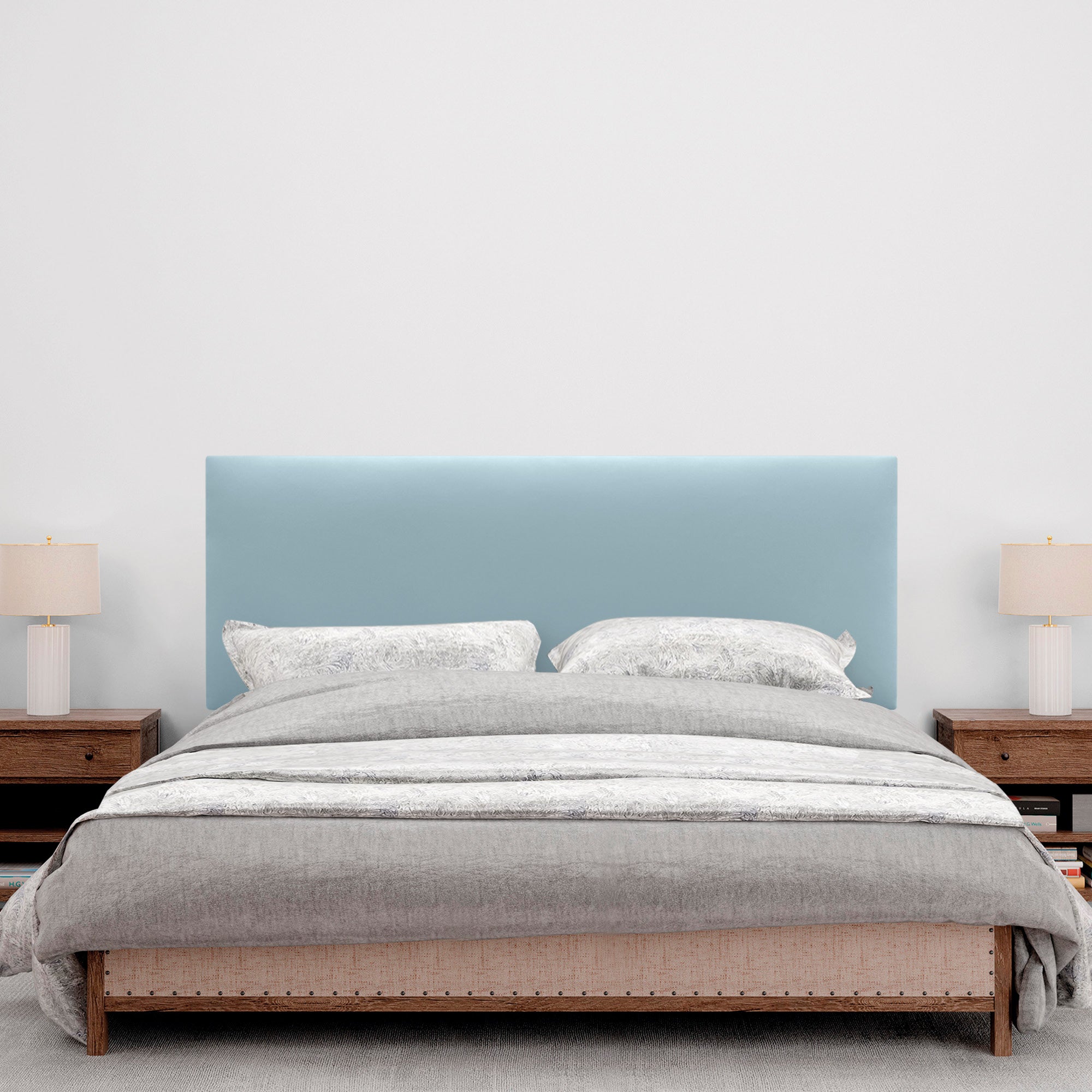 DHOME Cabecero de Polipiel Liso cabeceros Cabezal tapizado Cama (Polipiel Celeste, 135cm (Camas 120/135/140)) - 4