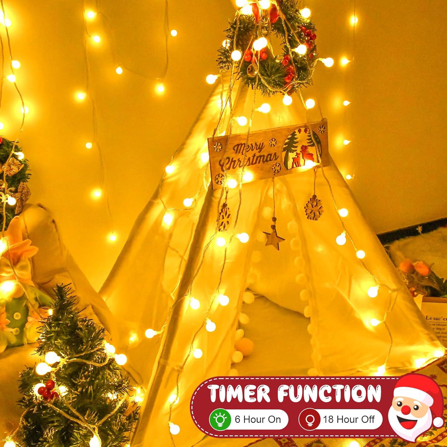Guirlande lumineuse d'extérieur – 3 m de long, 20 lumières, avec télécommande et support de piles étanche – [Classe énergétique F] - 2