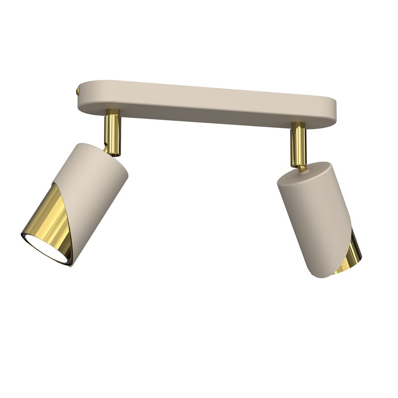 Reflektor sufitowy spot natynkowy Shift listwa kremowo-złoty połysk 2xGU10x15W wym: 17 x 24 x 5,5 cm metal Luminex