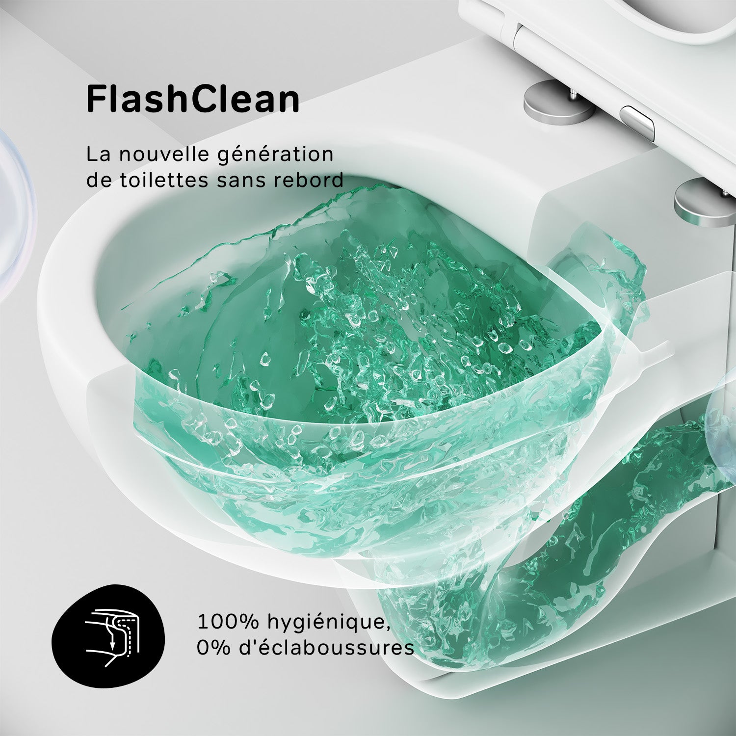 Pack WC suspendu bâti mural et cuvette Plaque Round Noire Pack WC Bati-support AM.PM Like - 8