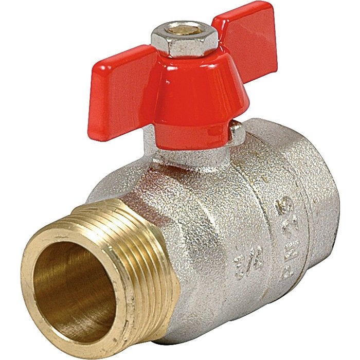 Vanne papillon laiton nickelé - MF 3/4' - Sferaco - 2