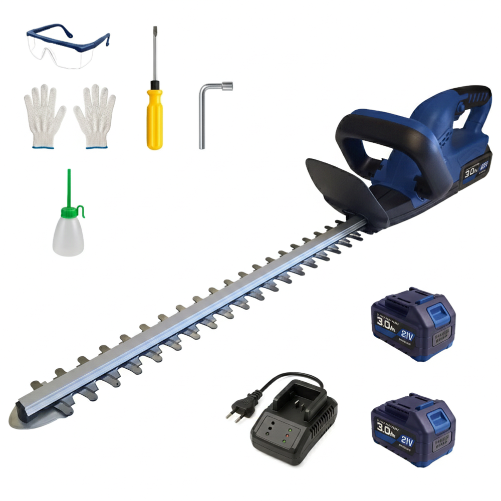 Tagliasiepi Elettrico a Batteria 21V 3.0Ah con 2 Batterie Kit Completo Potente 1300W Lama 52cm 2500RPM Taglio 14mm Leggero e Sicuro - 11