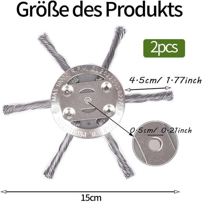Lot de 2 Brosse Métallique pour Débroussailleuse,Tête de Désherbage Fil d' acier,Brosse de Débroussailleuse à Gazon,Brosse à Mauvaises Herbes,Tete Bros | Leroy Merlin Lot de 2 Brosse Métallique pour Débroussailleuse,Tête de Désherbage Fil d' acier,Brosse de Débroussailleuse à Gazon,Brosse à Mauvaises Herbes,Tete Bros | Leroy Merlin