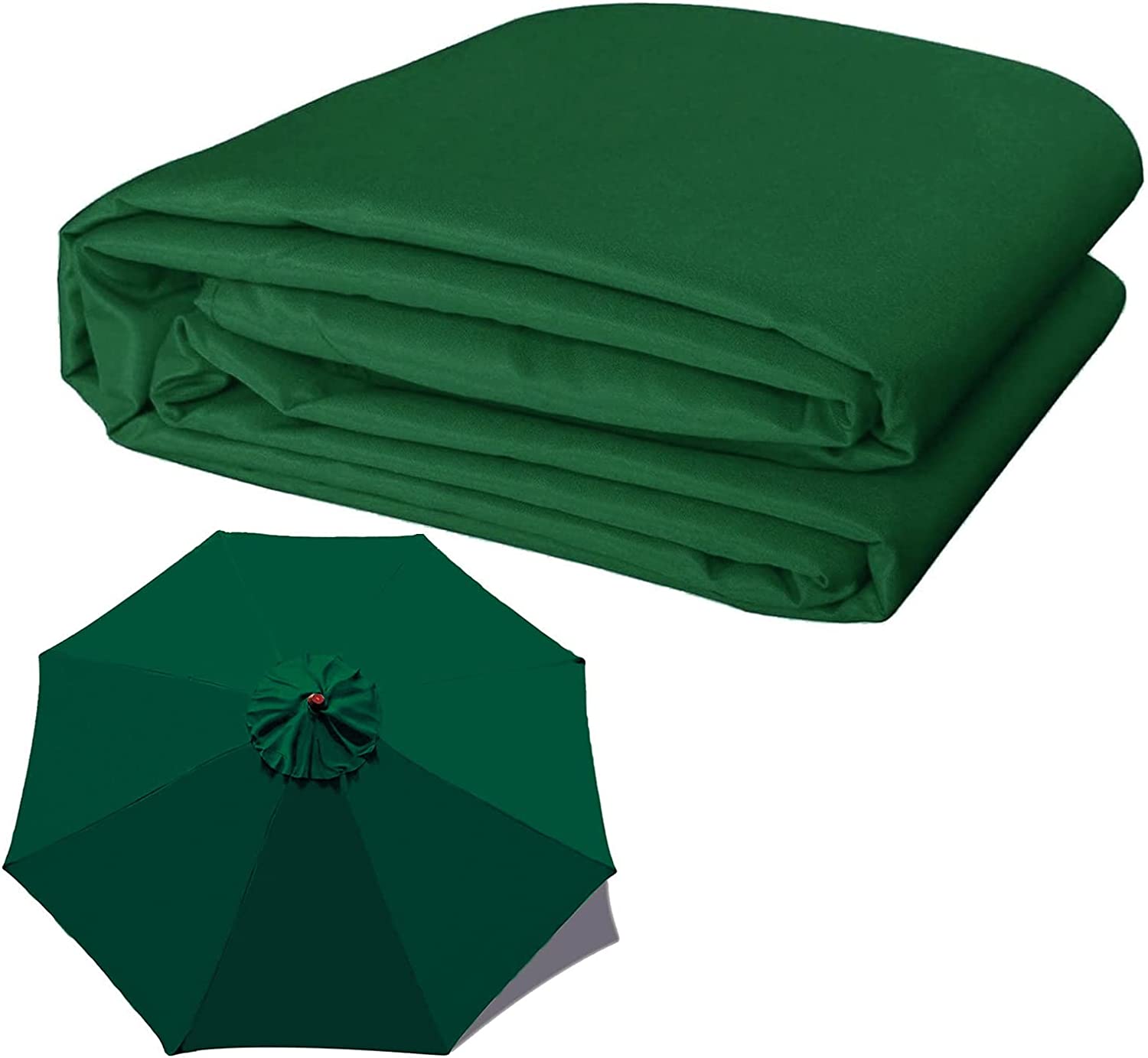 Parasol z 8 żebrami o średnicy 3 m - zamiennik do parasola zewnętrznego, dwuwarstwowy, anty-UV, Zielony