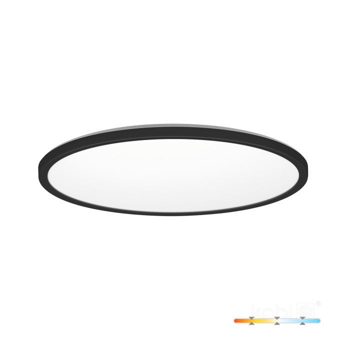 Plafon okrągły NIVERA CIRCLE LED 18W Odcienie bieli 1710lm czarny wym: 2,8 x 30 x 30 cm IP54 Kobi