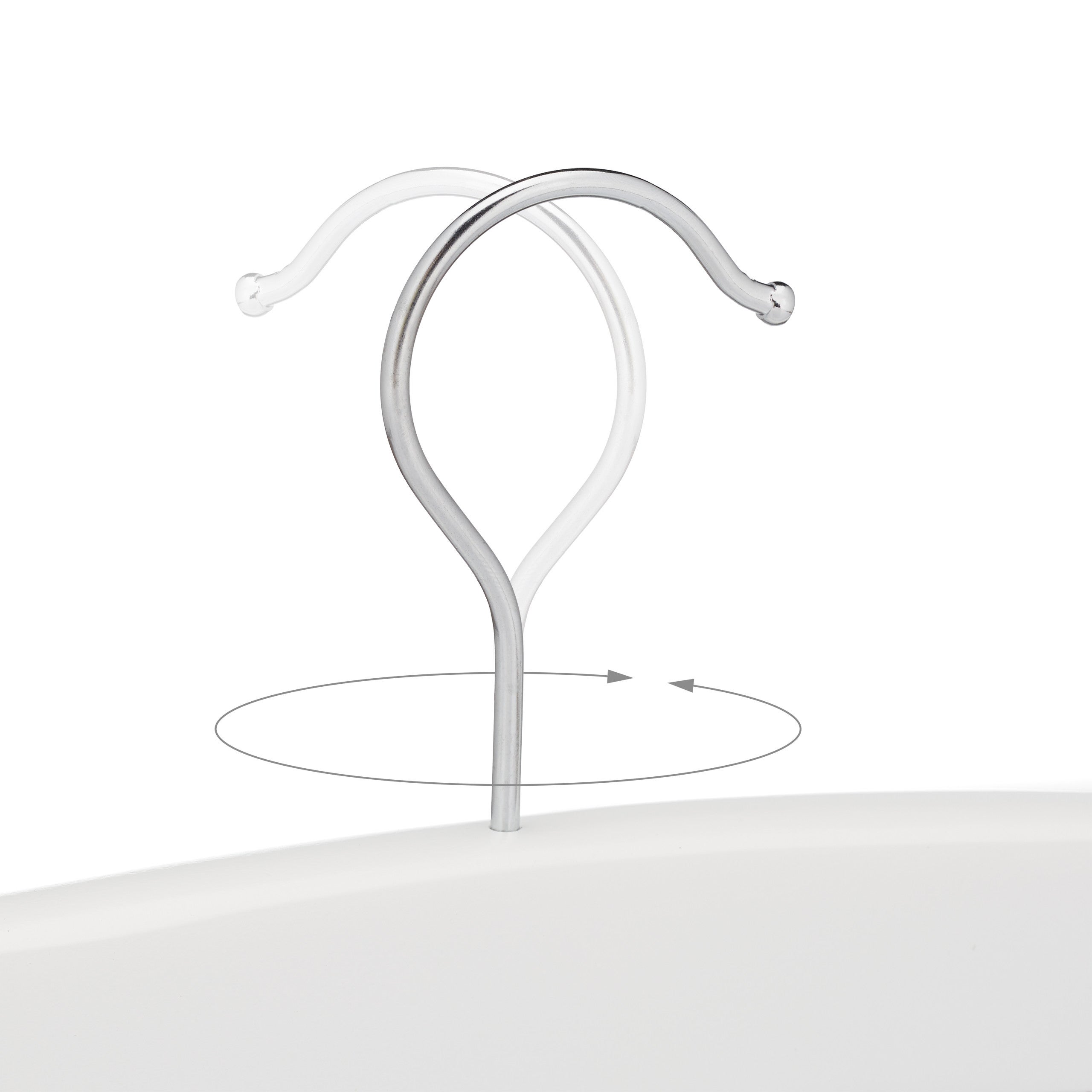 Porte-ceinture, armoire, 12 crochets rotatifs à 360°, bois de lotus, 17,5 x 43 x 5,5 cm, blanc/argenté, Relaxdays - 6