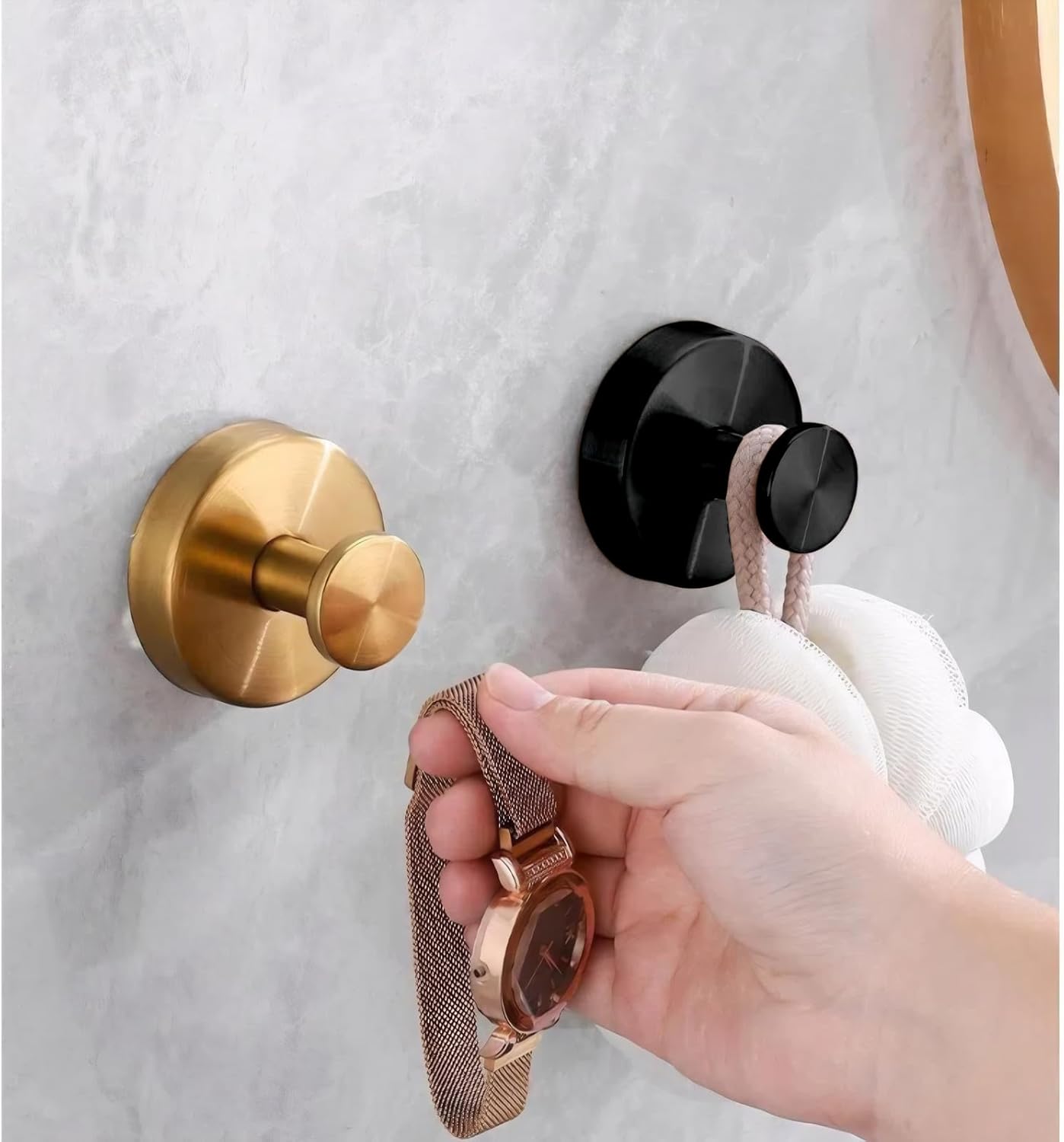 Set 4 Ganci A Ventosa Con Doppio Gancio – Super Resistenti Fino A 5 Kg, Senza Forare, Per Bagno, Cucina, Doccia, Grigio
