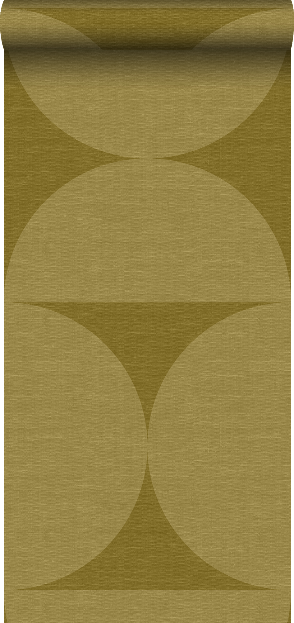 Papel pintado xxl semicírculos amarillo ocre - 50 x 900 cm - origin wallcoverings