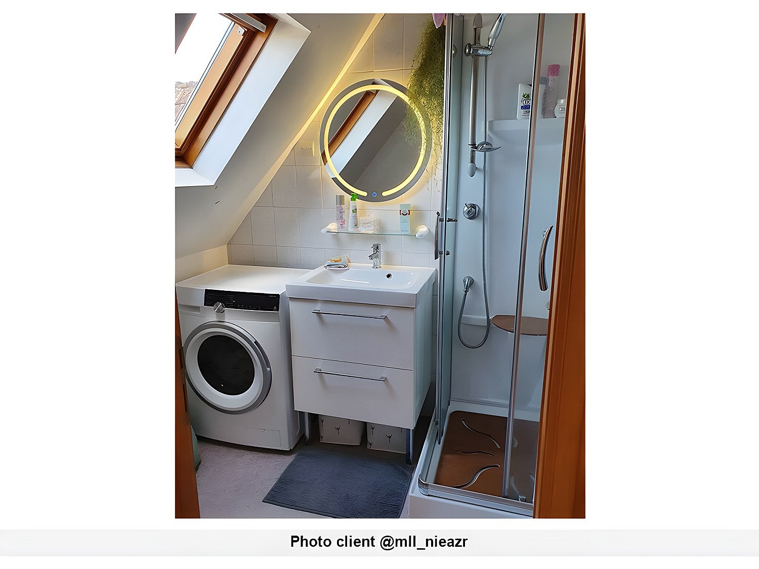 Miroir de salle de bain lumineux rond à leds NEREA - D. 60 cm - 4