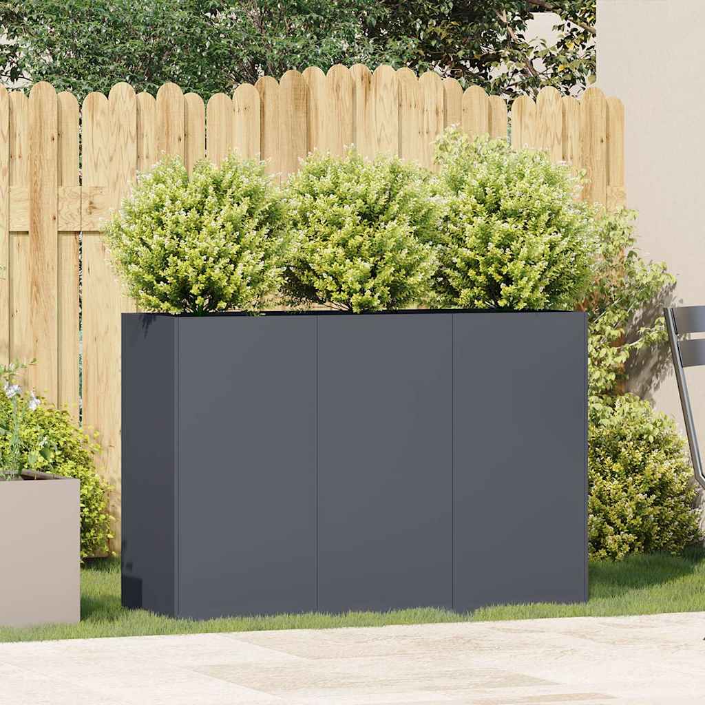 Jardinière，Pot de Fleurs anthracite 120x40x80 cm acier laminé à froid CFW77507 - 3