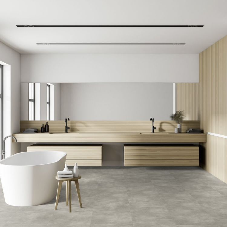 Dalle de sol PVC clipsable sous-couche intégrée effet béton pepper taupe GERFLOR Senso Premium Rigid Acoustic - 5