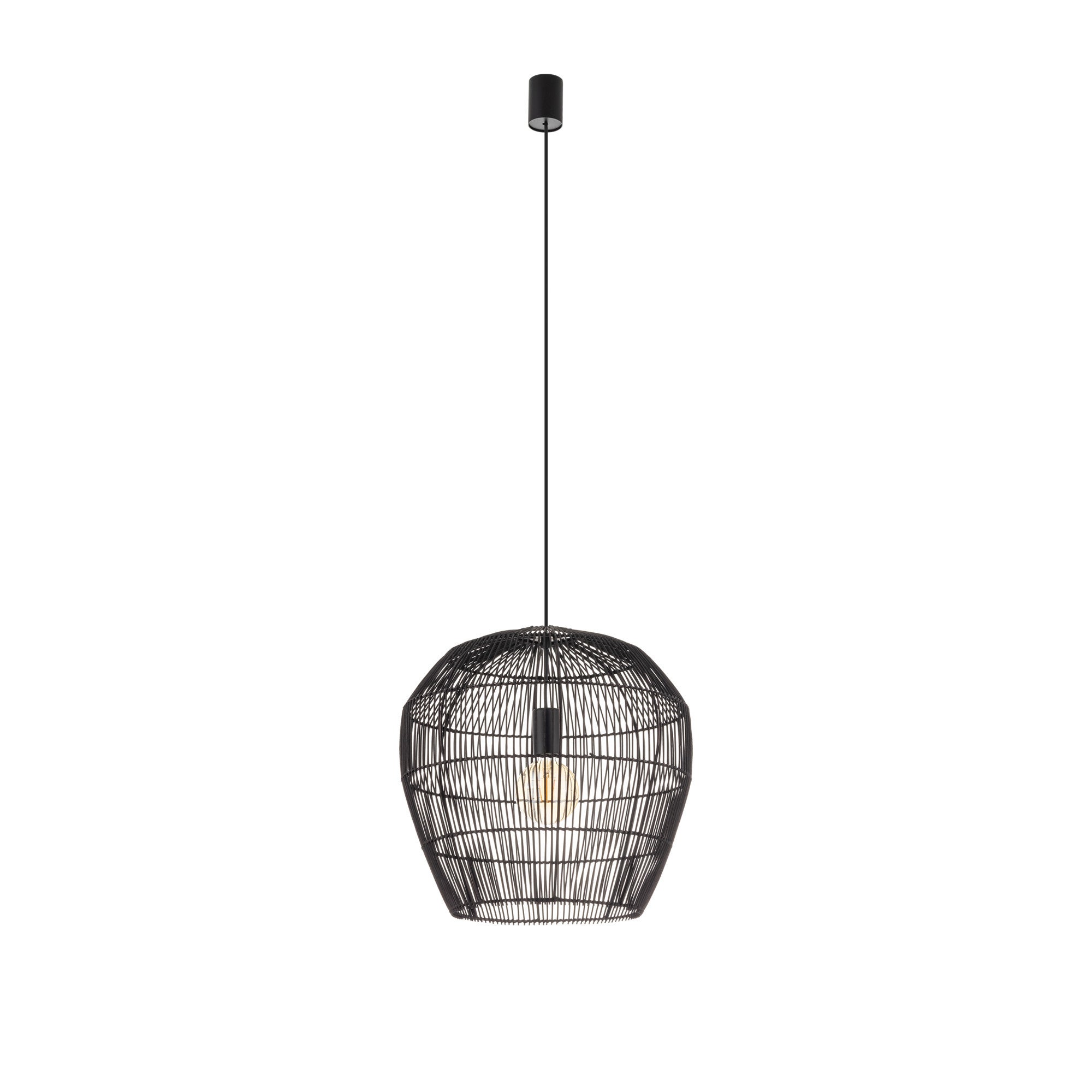 Lampa wisząca Haiti S czarna 1xE27x25W wym: 160 x 43 x 43 cm bambus Nowodvorski Lighting