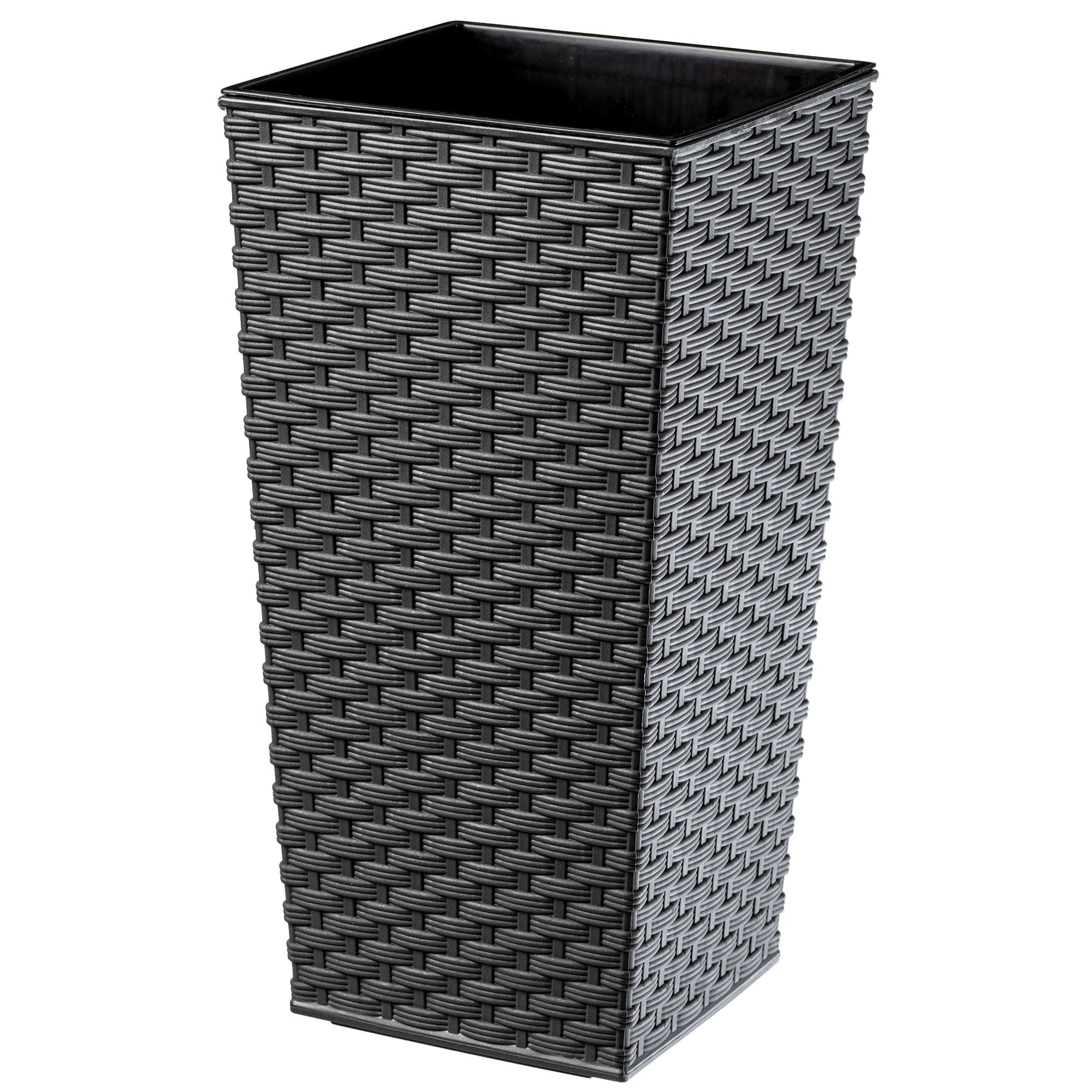 DONICZKA DONICA Z WKŁADEM OSŁONKA KWIETNIK WYSOKA OGRODOWA GRAFIT 19x36cm